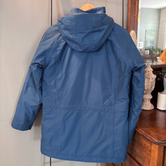 Women’s L.L. Bean Hooded Coat Thinsulate Winter Small 0FJS3 Blue Pockets - Picture 6 of 14